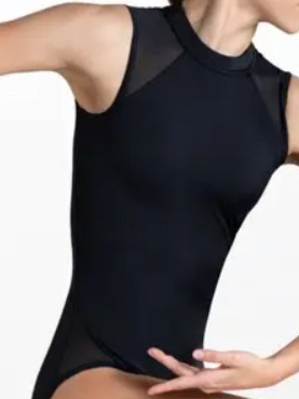 Balera Dancewear High Neck Mesh Inset Leotard MT9746 Sz Child 10 12